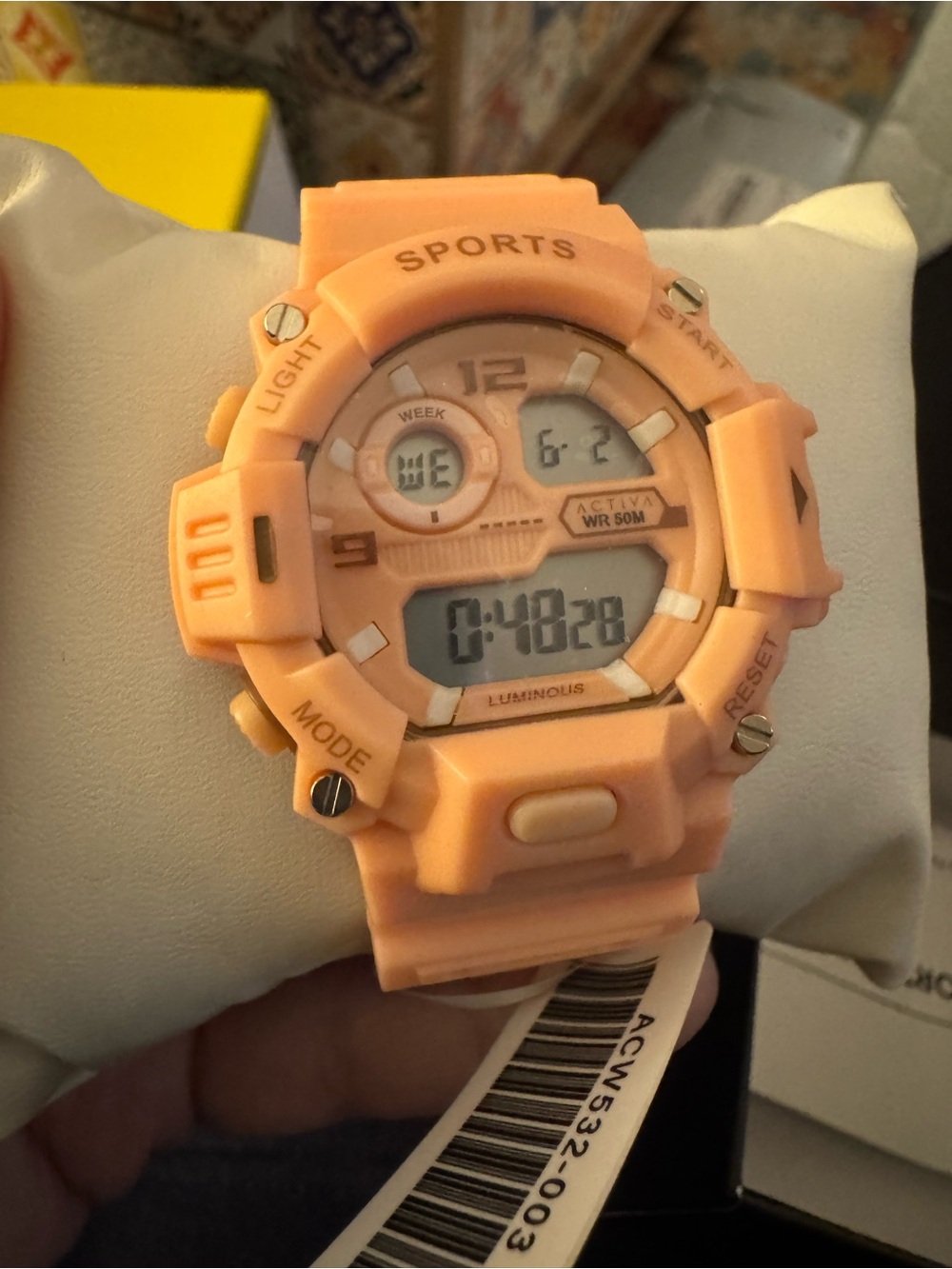 BRAND NEW IN BOX ACTIVA x INVICTA PEACH ORANGE DIGITAL SPORT WATCH